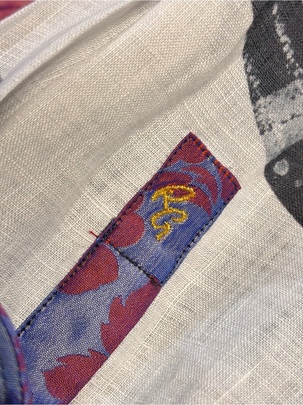 Robert Graham Hooked On You Linen Abstract Embroidered Shirt 3XL LIMITED EDITION - Picture 4 of 16